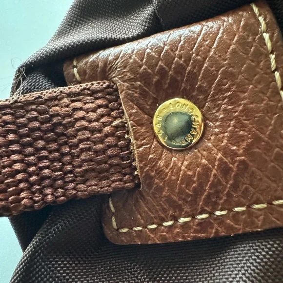 Longchamp Le Pliages Sac A Dos Foldable Backpack w/ Leather Accent EUC